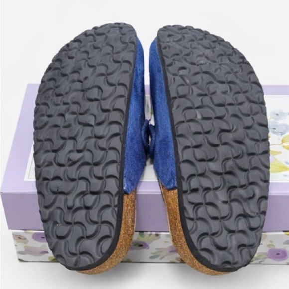 Birkenstock Blue Corduroy Boston Clogs - Picture 2 of 2